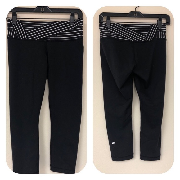 lululemon athletica Pants - Lululemon Athletica Black Striped Leggings Size 6